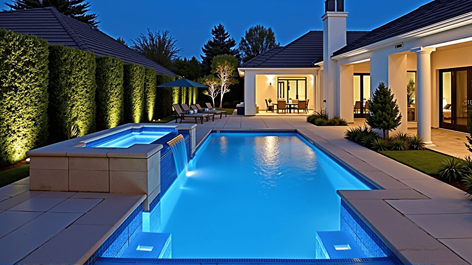 Luxury Lap Pool with Spa Integration