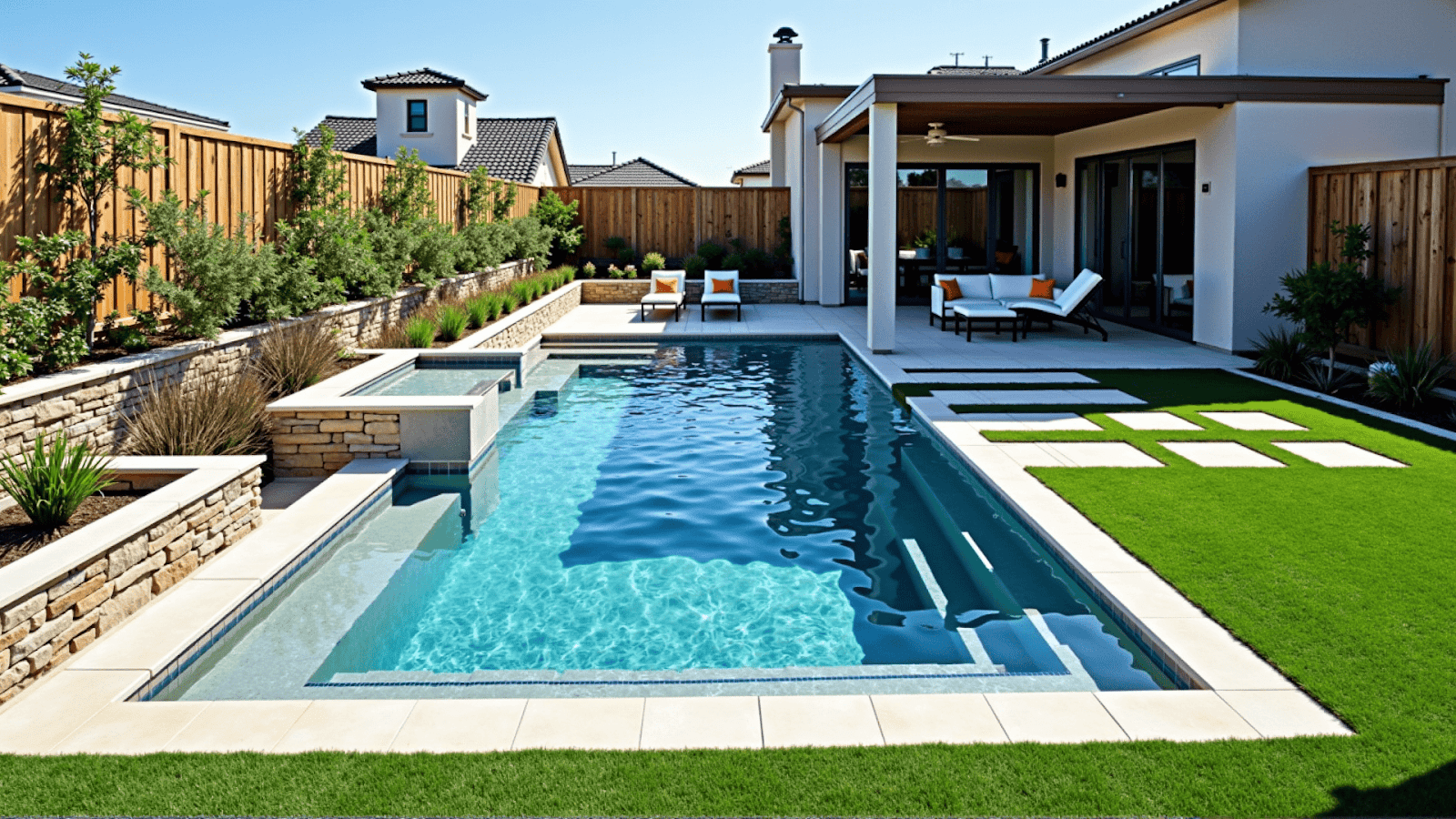 Compact Backyard Pool Renovation
